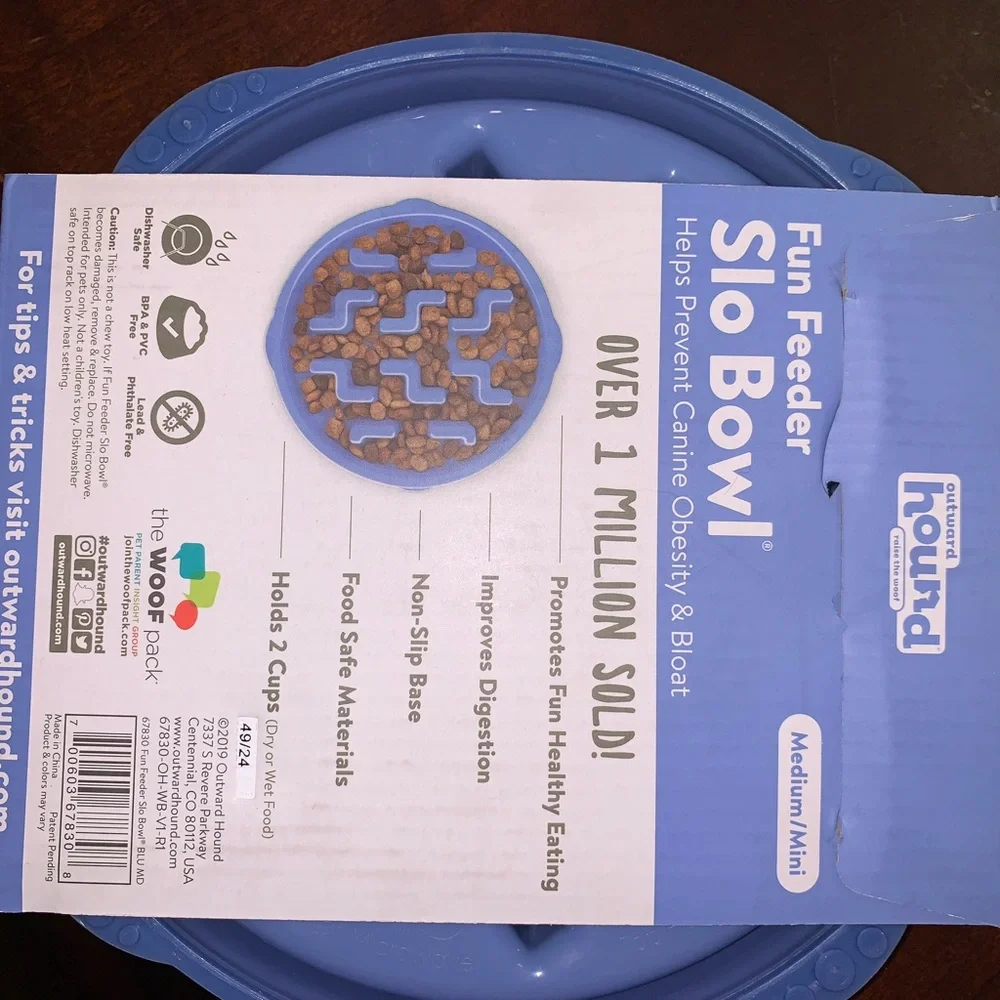 Outward Hound Blue Fun Feeder Slo Bowl
